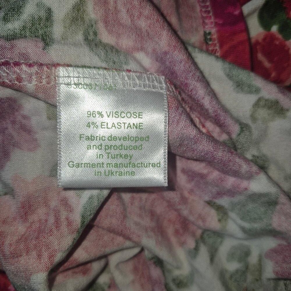 Garnet Hill Green Cotton Rose Print Dress Sz S-M Floral Fairycore Cottagecore - Picture 9 of 13